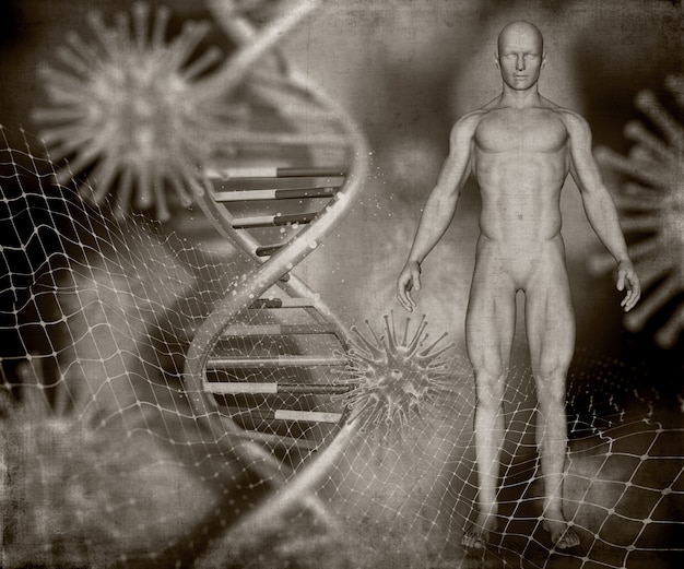 Scientists studying ancient DNA in a laboratory