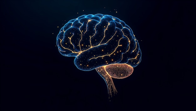Illustration of the human brain highlighting memory centers