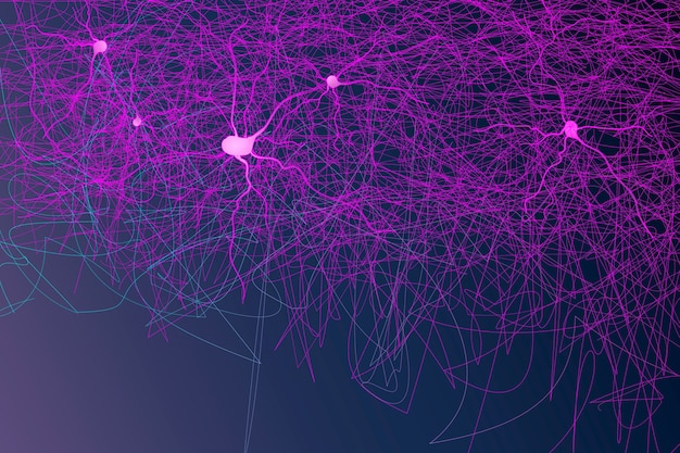 Illustration of brain activity and neural connections