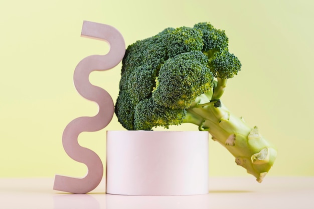 Broccoli served with other fiber-rich foods like beans and whole grains