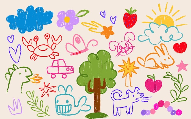 A child drawing with crayons on paper, symbolizing creative beginnings