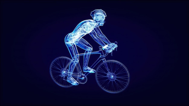 Cyclist focusing on body awareness during a ride