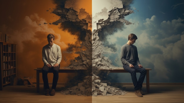 A person meditating on a yoga mat, looking tense rather than relaxed