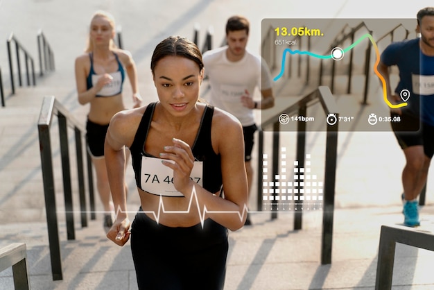 Person celebrating fitness progress