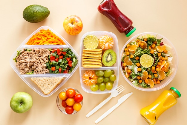 Assortment of blood sugar-friendly foods