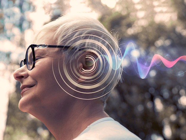 Diagram showing the link between hearing loss and brain health