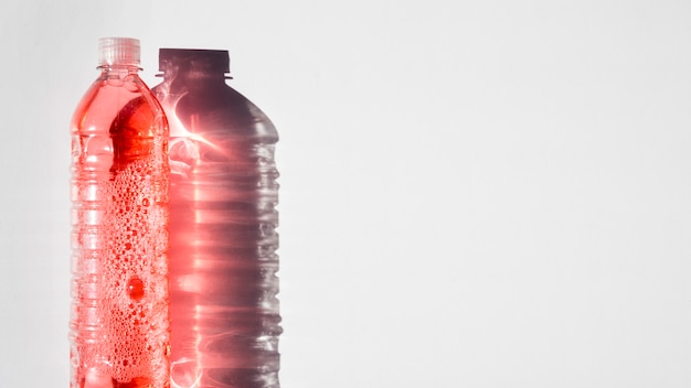 Plastic bottles exposed to high temperatures in a car