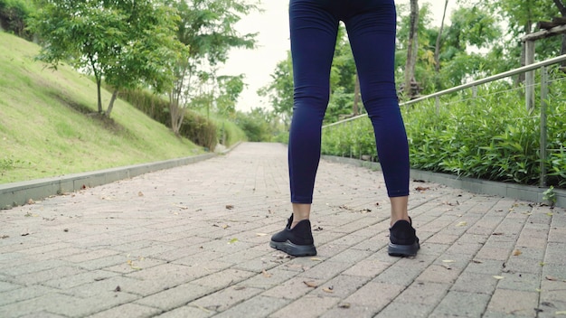 Person practicing heel-to-toe walk along a straight line