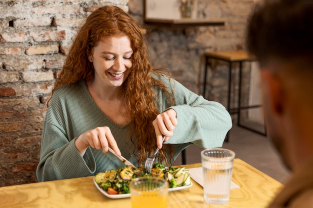 Person eating slowly and mindfully at a table