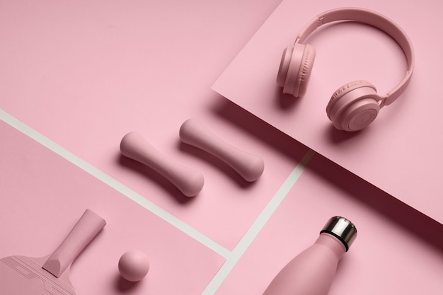 Student using resistance band in dorm room