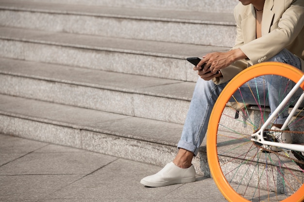 Senior practicing gentle mobility exercises in a living room
