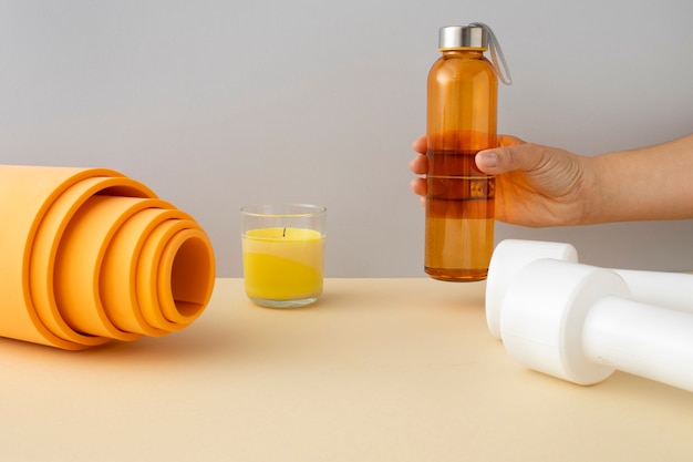 Multivitamin bottle on a desk