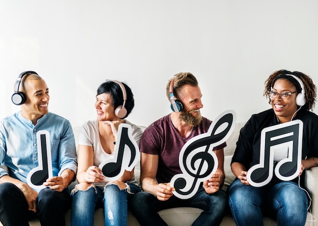 Musicians working together in a studio