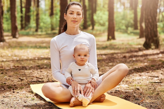 New mom exercising outdoors