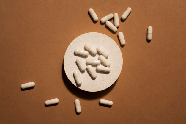 Probiotic capsules on a clean surface