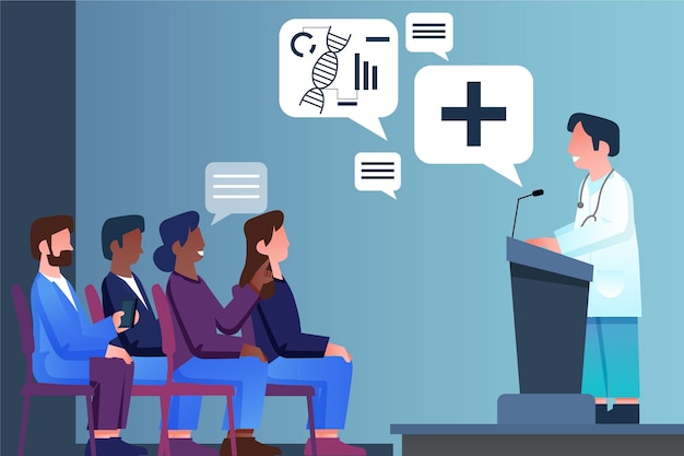 Health professionals discussing vaccine policy