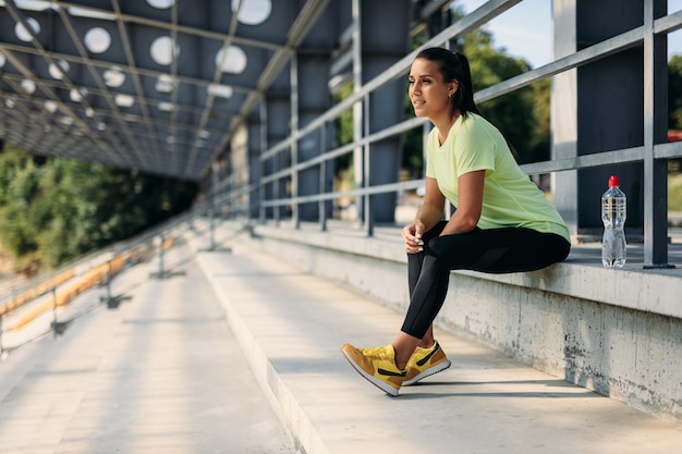 Runner stretching after a morning jog