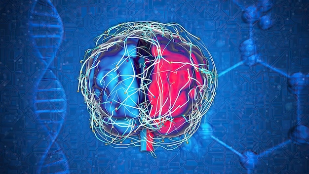 Illustration of SHANK3 protein in brain synapse