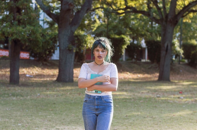 Teen jogging in a local park during morning light