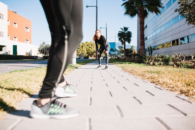 Person walking on a city trail during daylight