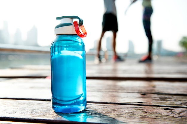 Water bottle with time markers for hydration tracking