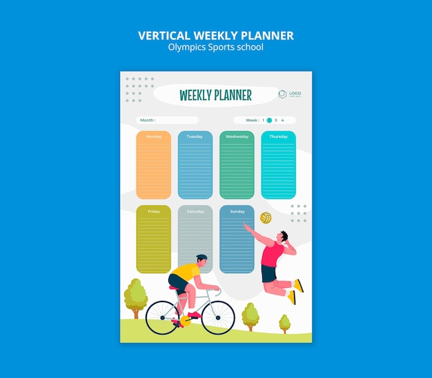 Sample weekly cycling schedule for office workers